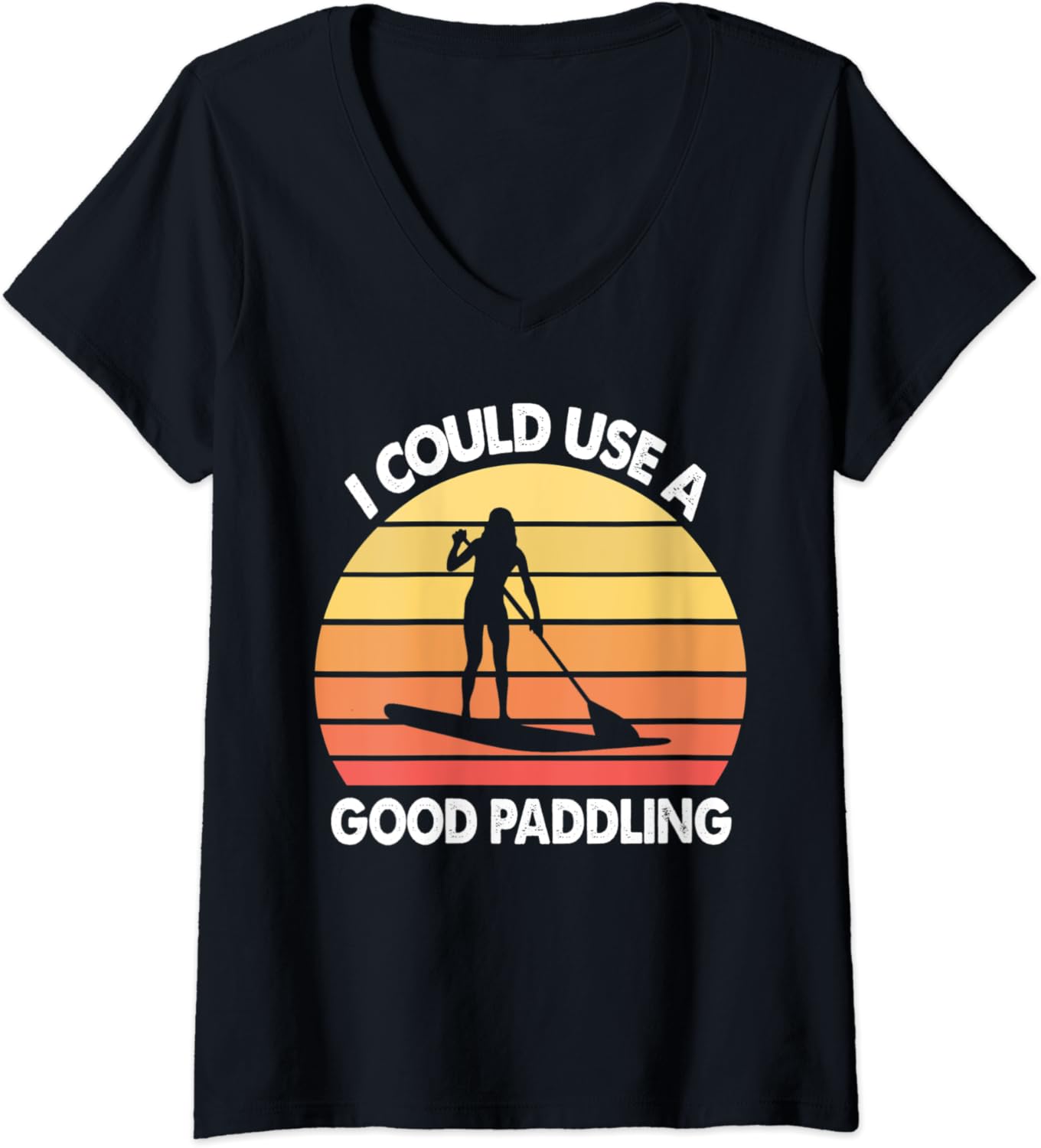 Damen Stand Up Paddle Board Ich könnte ein gutes Paddeln TShirt mit VAusschnitt Amazon.de